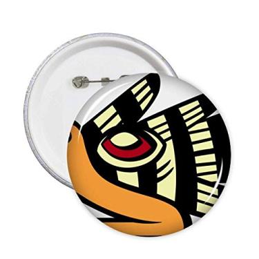 Imagem de Decoração indiana abstrata desenho de cabeça de águia alfinetes de crachá botão emblema acessório 5 peças