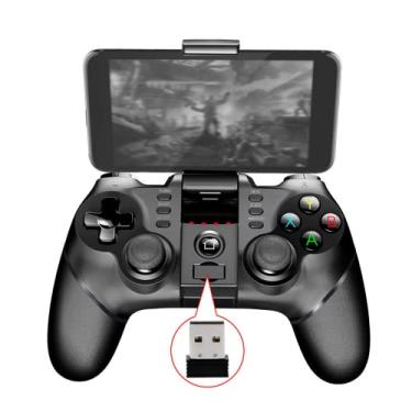 Imagem de KKcare Ipe-ga Gamepad PG-9076 BT 2.4G Controlador de Console de Jogos Sem Fio Móvel Gatilho Joystick para Android TV PC P3 Preto