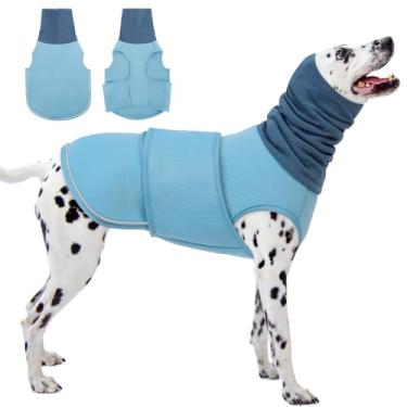 Imagem de KOESON Moletom com capuz calmante para cães, jaqueta Pet Thunder com envoltório de orelha, colete respirável antiansiedade para cães, fogos de artifício, viagens, separação, envoltório confortável