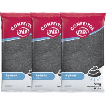 Imagem de Açúcar Colorido Algodão Doce Pipoca Doces Bolo 1,5kg Mix, Preto