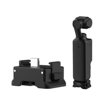Imagem de YUULNMOP Suporte de base adaptador magnético recarregável para DJI Osmo Pocket 3, suporte de mesa de carregamento tipo C, design magnético dobrável de interface dupla, serve para parafuso 1/4 e