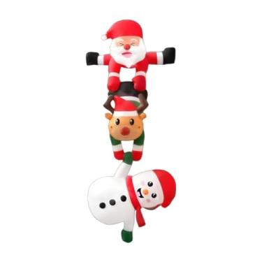 Imagem de Esquirla Papai Noel inflável, boneco de neve e rena de Natal, decoração divertida para pendurar ao ar livre com luzes para o inverno.