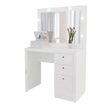 Imagem de Penteadeira Camarim com Espelho 3 Gavetas PE2010 Tecno Mobili - Tecnom