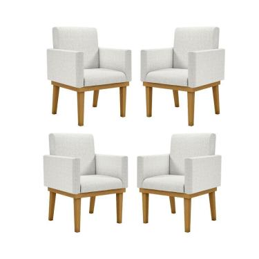 Imagem de Kit 04 Cadeiras Escritório Reforçadas Recepção Luxo Bege