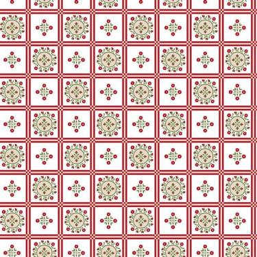 Imagem de Papel De Parede Azulejo Flores Vermelhas Cozinha E Banheiro