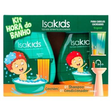 Imagem de Kit shampoo + condicionador isakids cabelos cacheados 200ml