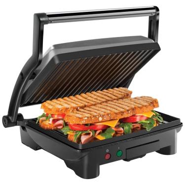 Imagem de Sanduicheira, Antiaderentes, Aço Inox,4 Fatias, 1000W, 110v, CHEFMAN Panini Press Grill, Prateado