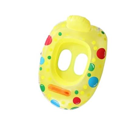 Imagem de Boia Infantil para Piscina, Design Colorido com Bolinhas, Amarela, Assento Duplo