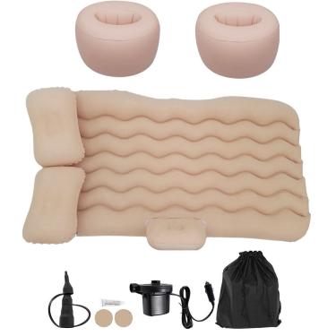 Imagem de Cama Inflável Colchão Carro Veicular Viagem Bege Resistente
