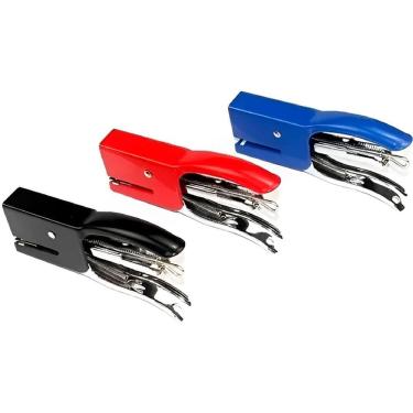 Imagem de Grampeador Alicate Vermelho Para Escritório 25 Folhas Metal