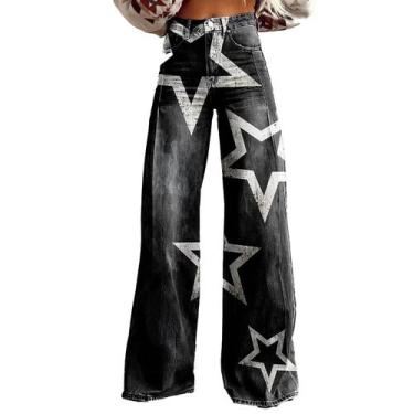 Imagem de Calças Palazzo LUFHBEHB femininas com estampa floral boho de cintura a