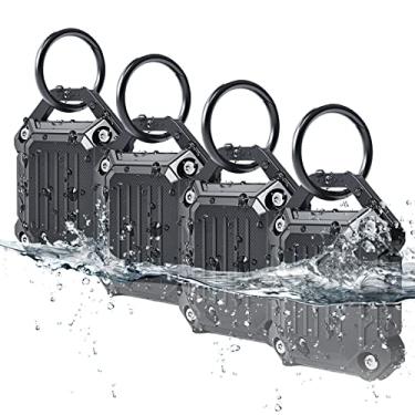 Imagem de JEANUE - Capa para chaveiro com suporte de AirTag, compatível com rastreador Apple Air Tag com chaveiro, ultradurável][cobertura completa] [Fechado com parafuso] para chaves/coleira de cachorro