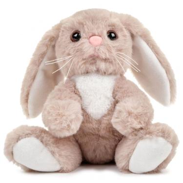 Imagem de Coelho de Pelúcia de 26 cm, Coleção Páscoa, Bearington Boomer, Marrom Claro e Branco