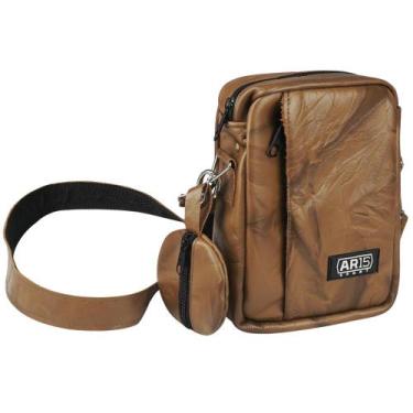 Imagem de Pochete Shoulder Bag de Couro transversal Unissex AR15 Sport Caramelo