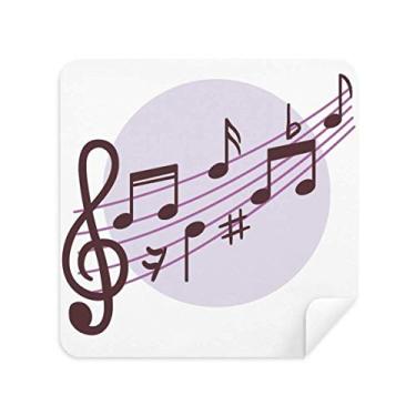 Imagem de Flappg em forma redonda notas musicais pano de limpeza limpador de tela tecido de camurça 2 peças