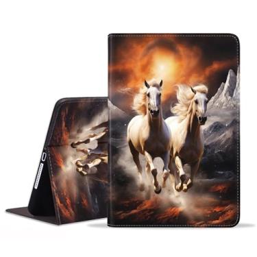 Imagem de ZXHSBROK Capa para Samsung Galaxy Tab S8 2022 e S7 2020 de 11 polegadas (SM-X700/X706/T870/T875/T878) - Capa fólio dobrável de couro PU fina com hibernar/despertar automático, cavalo de corrida