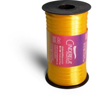 Imagem de Fita de Cetim 07MM 100M Amarelo Ouro - Fitas Cinderela