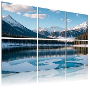 Imagem de HIRESC Pacote com 6 painéis acústicos artísticos de espuma de parede à prova de som, painéis absorventes de som de 182 x 121 cm, bloqueador de som decorativo, tratamento acústico para estúdio de