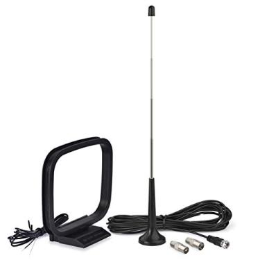 Imagem de Bingfu Antena FM telescópica de base magnética e antena AM Loop para Pioneer Onkyo Yamaha Marantz rádio digital HD interno FM Bluetooth receptor estéreo doméstico AV áudio vídeo Home Theater