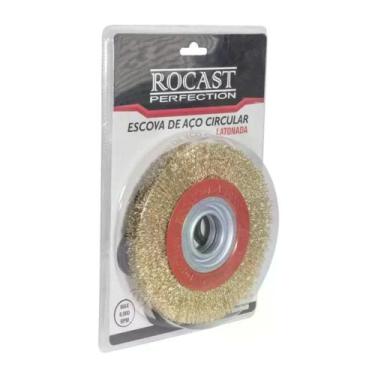 Imagem de Escova de aço circular latonada 6 x 1" - ROCAST