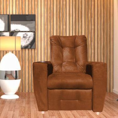 Imagem de Poltrona Do Papai Reclinável Suede Porta Copo Perola TerraCota