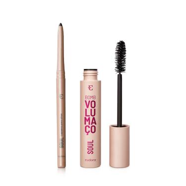 Imagem de Combo Maquiagem Soul: Máscara de Cílios Bomb Volumaço + Lapiseira Retrátil Preta para Olhos