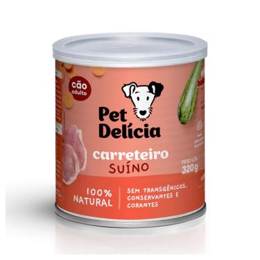 Imagem de Ração Úmida Pet Delicia Natural para Cães Adultos Carreteiro Suíno 320g
