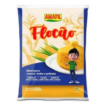 Imagem de Kit c/ 4 Farinha De Milho Flocao Amafil 500g