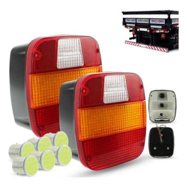Imagem de Par Lanterna Traseira Caminhão Vw Ford Marmitão Com Led 12v - STORE AU