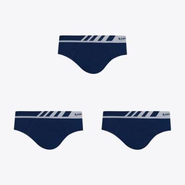 Imagem de Kit 3 Cuecas Lupo Slip Microfibra Sem Costura 00691-103, Azul marinho,
