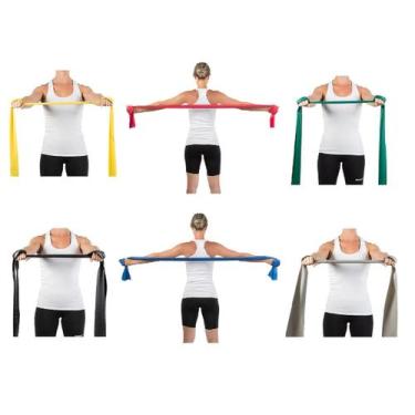 Imagem de Kit Faixa Elástica Thera Band 06 Níveis de Intensidade Fisio Pilates Y