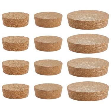 Imagem de OLYCRAFT Pacote com 12 tampas de garrafa de cortiça, 3 tamanhos, conjunto de rolhas de cortiça cônicas, rolha de substituição de madeira natural para bar, cozinha, potes de vidro, potes de conserva e