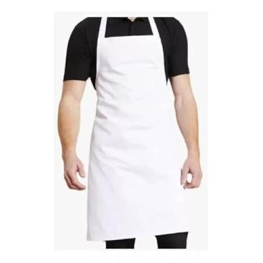 Imagem de Avental Emborrachado Impermeável Branco Pvc 66cm X 1mt