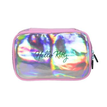 Imagem de Estojo Box 100 Lápis Escolar Meninas Hello Kitty Holográfico - Xeryus