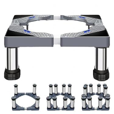 Imagem de Suporte de pedestal de arruela 28 de largura carga universal 399.2 kg/400 kg para secadora ajustável, máquina de lavar e geladeira aumenta 9.9-24.9 cm de altura, cinza 4 pés-25 cm