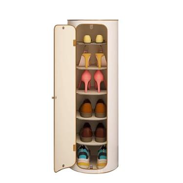 Imagem de Rack organizador de sapatos moderno ajustável para entrada, corredor, sala de estar - suporte livre com design giratório e prateleiras ajustáveis