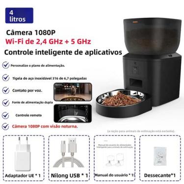 Imagem de Alimentador Automático Inteligente Para Animais De Estimação Com Câmer