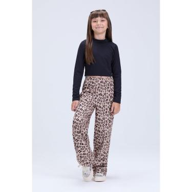 Imagem de Conjunto Infantil Feminino de Inverno Cropped e Calça Oncinha-Feminino