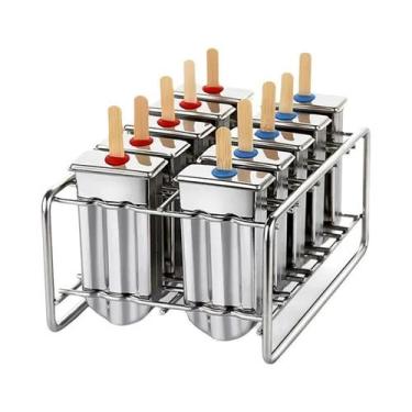 Imagem de Molde de Picolé de Aço Inoxidável com Suporte - Faça Sorvete Caseiro, 