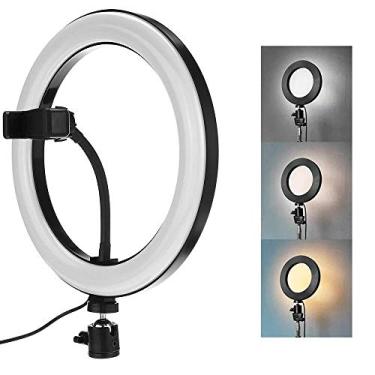 Imagem de Iluminador de Led Circular 10" Ring Fill Light Live USB Bilvot com Tripé e Suporte de Celular