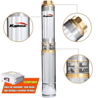 Imagem de Bomba Caneta Submersa Elétrica Para Poços Semiartesianos Kajima 0,3HP 2,5" 11 Está...