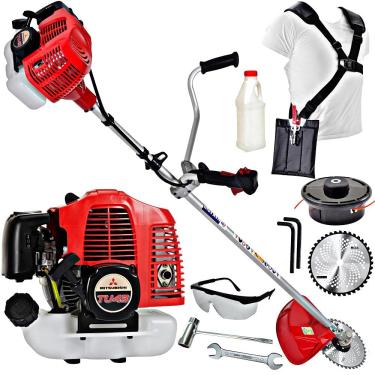 Imagem de Roçadeira Profissional Lateral Nakashi L431M Com Guidão e Motor TU 43 Mitsubishi Ideal Para Corte de Pastagens