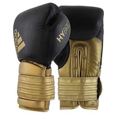 Imagem de Luva De Boxe Muay Thai Adidas Hybrid 300 Preto/Dourado (12Oz)