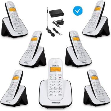 Imagem de Telefone Sem Fio Com 6 Ramal Entrada Chip 3G Combo Oficial Homologação