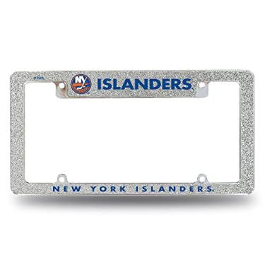 Imagem de Rico Industries NHL New York Islanders Chrome All Over Automotive Bling Moldura de placa de licença 30,48 cm x 15,24 cm Cromado em toda a parte automotiva Bling Design para carro/caminhão/sUV