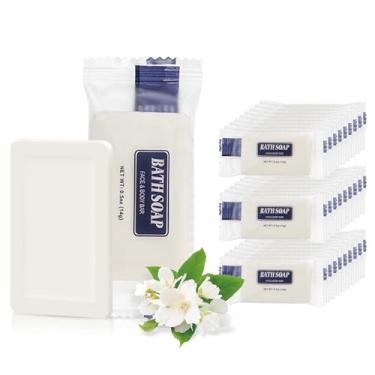 Imagem de SLequipo Pacote com 200 sabonetes em barra, mini barras de 14 g a granel embrulhadas individualmente, sabonete de viagem de 14,2 g, sabonetes pequenos de hotel, artigos de higiene pessoal de tamanho