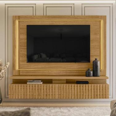 Imagem de Painel Bancada Suspensa Com Led Tvs Até 75 Polegadas Gaia - Cumaru Cumaru