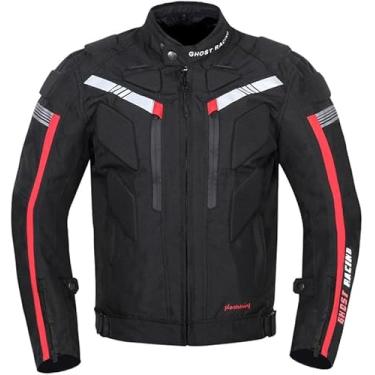 Imagem de Jaqueta De Motocicleta Masculina à Prova D'água, Jaqueta De Moto Têxtil Protetora à Prova D'água à Prova De Vento Com Armadura Ce Removível, Multi Futiol Todas As Est, Black, 4XL
