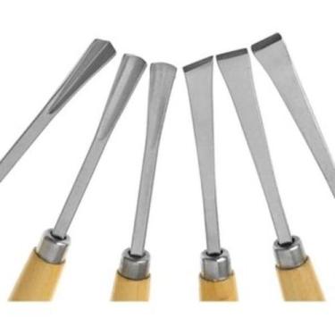 Imagem de Jogo Formão Goiva 6 Pcs Para Esculpir Em Madeira Xilogravura - MINYMIX