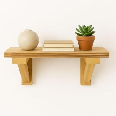 Imagem de Kit 3 Prateleiras Multiuso 28x14cm + Mão Francesa Madeira